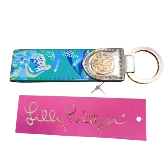 NWT Lilly Pulitzer Botanical Green "In A Flutter" Tassle Key Fob! - Picture 5 of 8